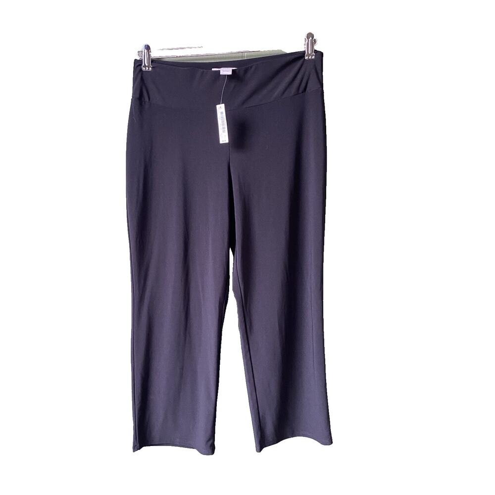 NEW White House Black Market Pants Womens Small Black Slanky Crop Travel Office